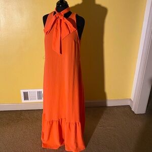 a new day Orange Halter Tie-Neck Maxi Dress
